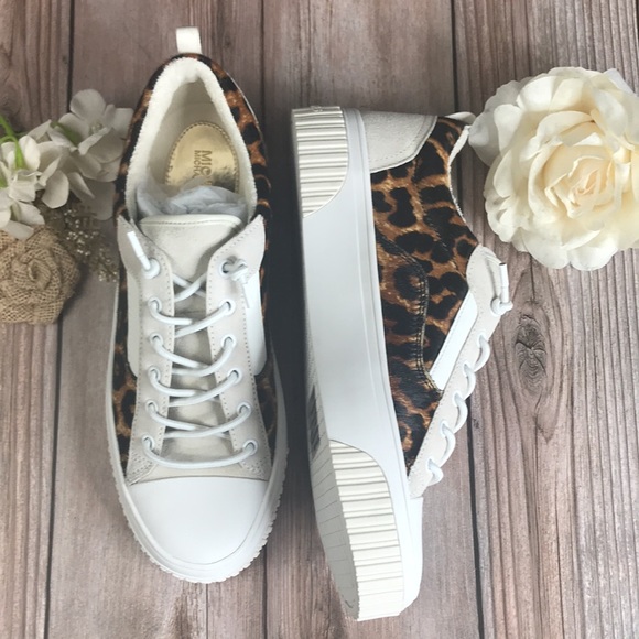 Michael Kors Leopard Leather Sneakers 8M - Picture 3 of 8